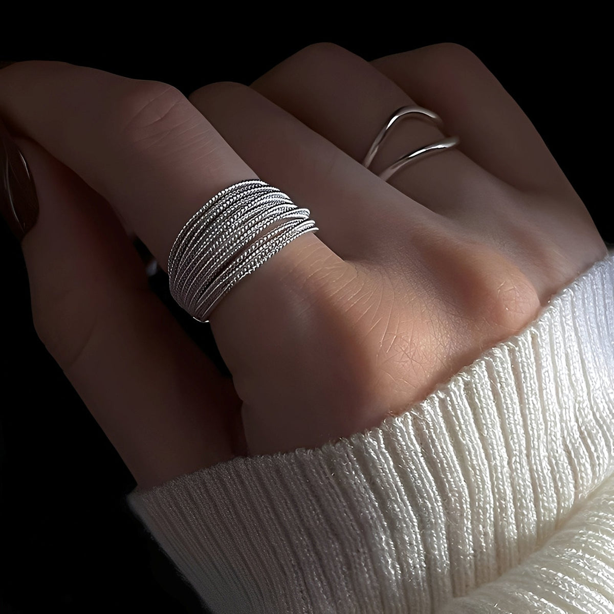 Miley – Bague en argent superposée