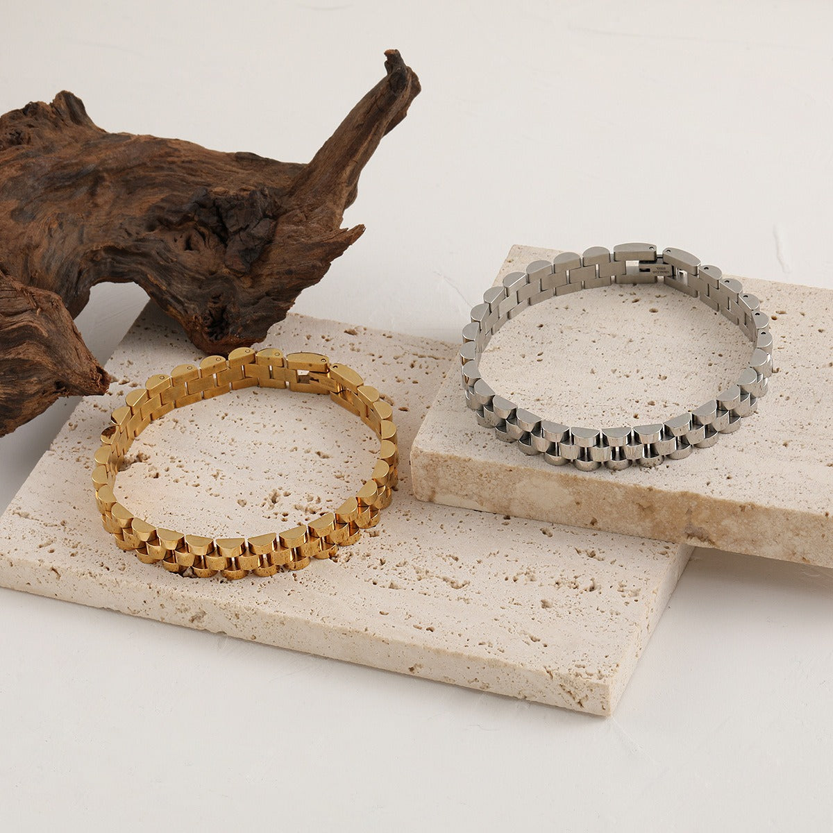 Bianca – Bracelet en chaîne cubaine style montre