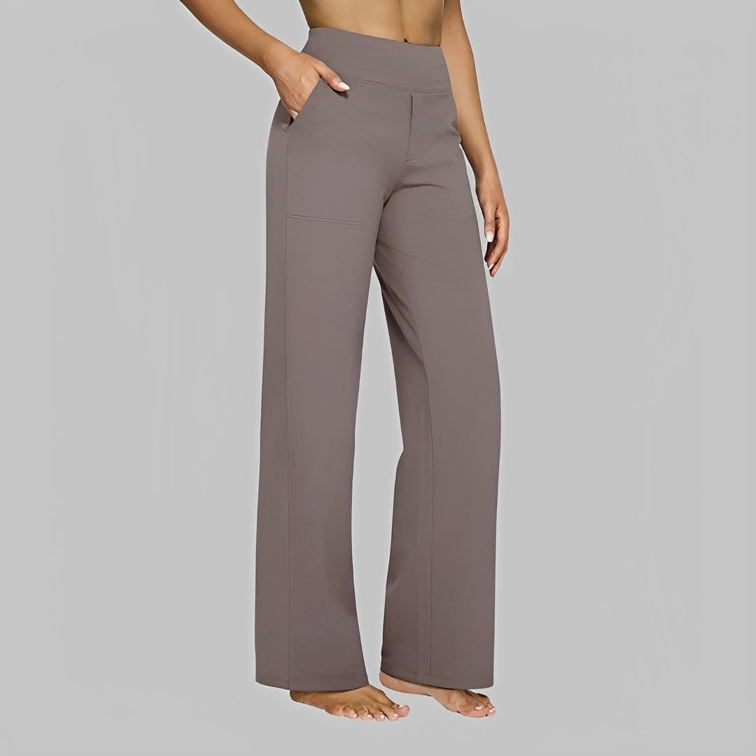 Salma - Pantalon taille haute décontracté