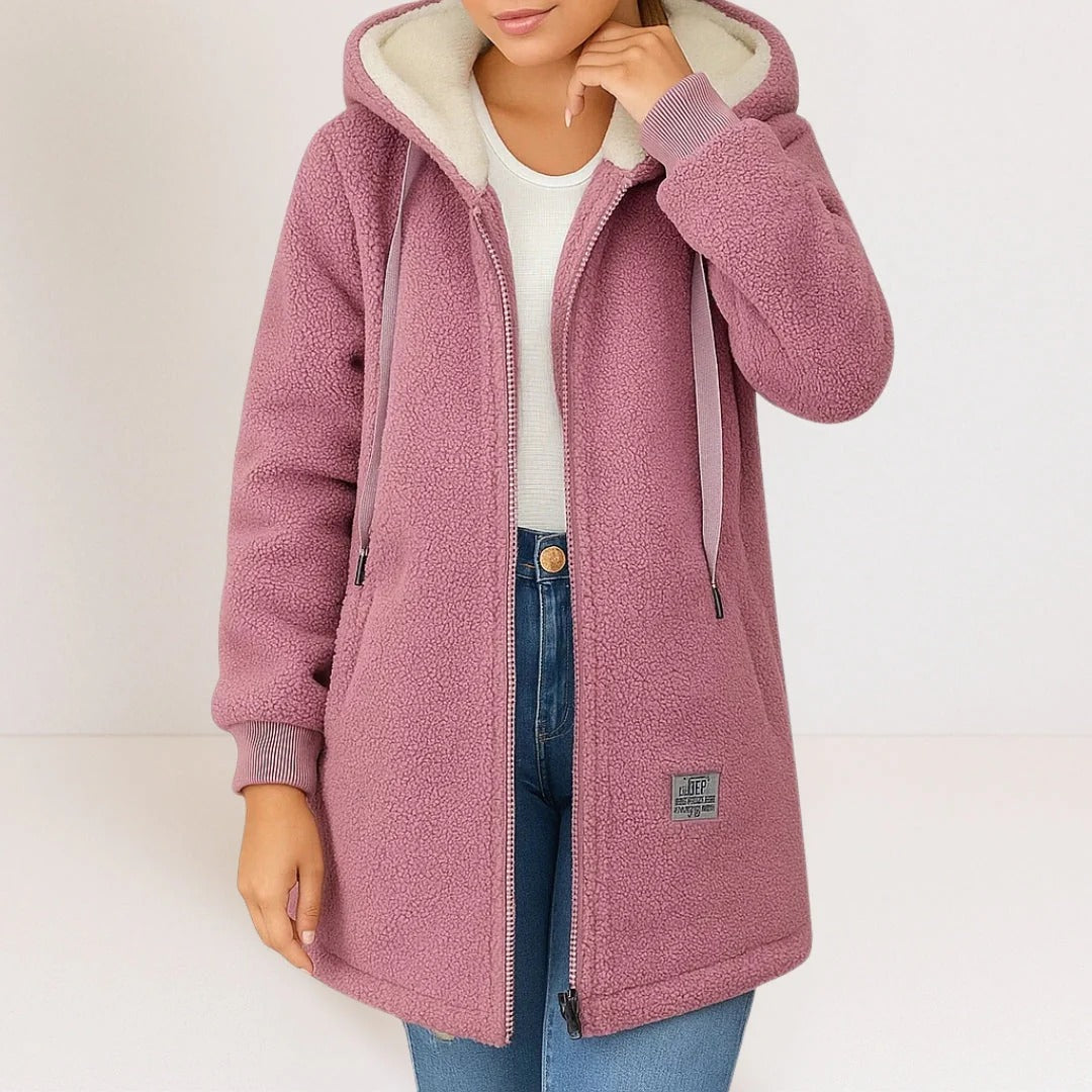 Colene - Veste chaude en polaire avec capuche pour femmes, style relax
