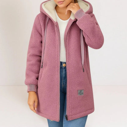 Colene - Veste chaude en polaire avec capuche pour femmes, style relax