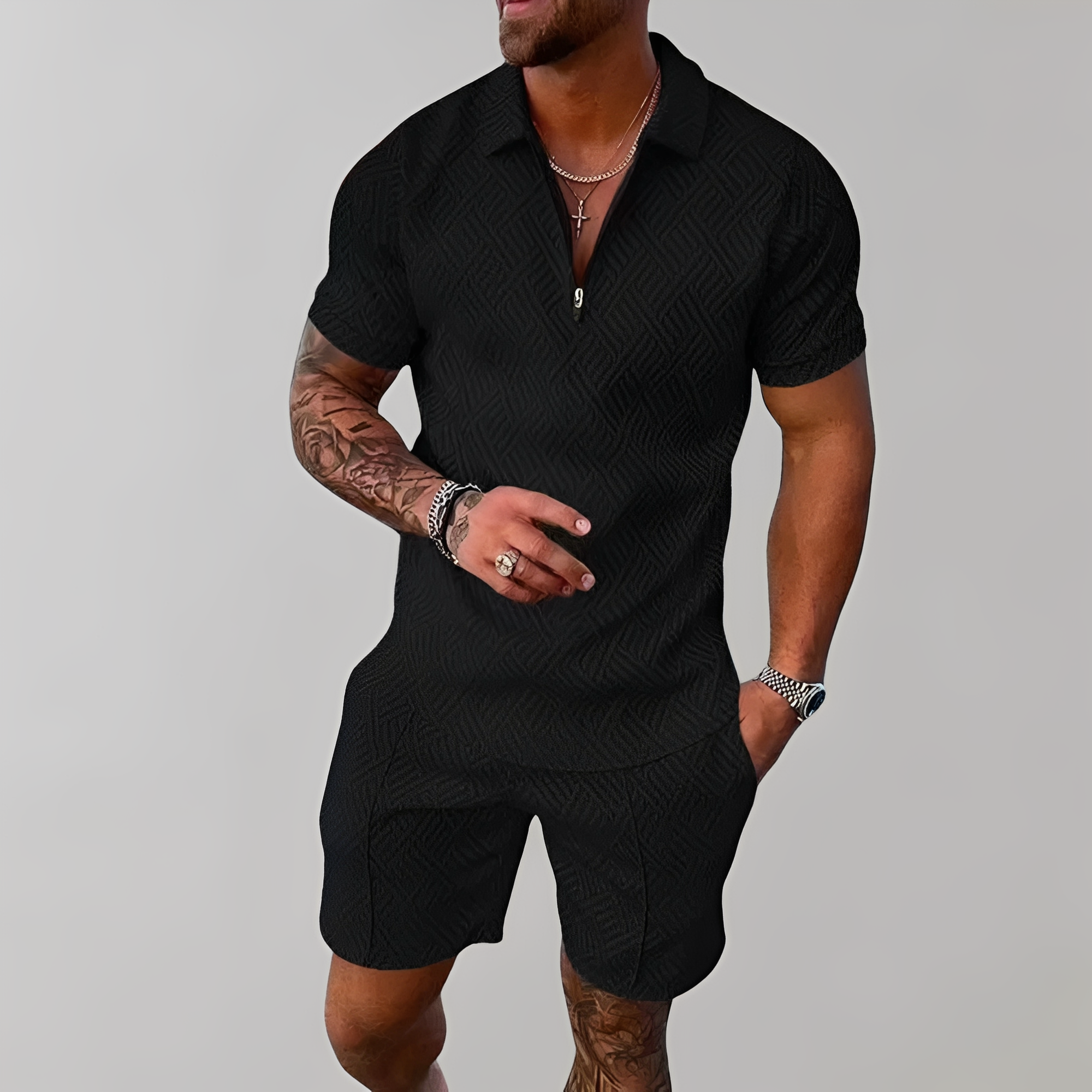 Edwin - Ensemble élégant de polo et short pour hommes