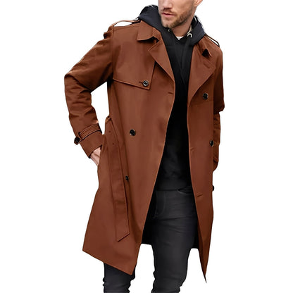 Jaycob - Manteau long multifonctionnel à double boutonnage pour homme