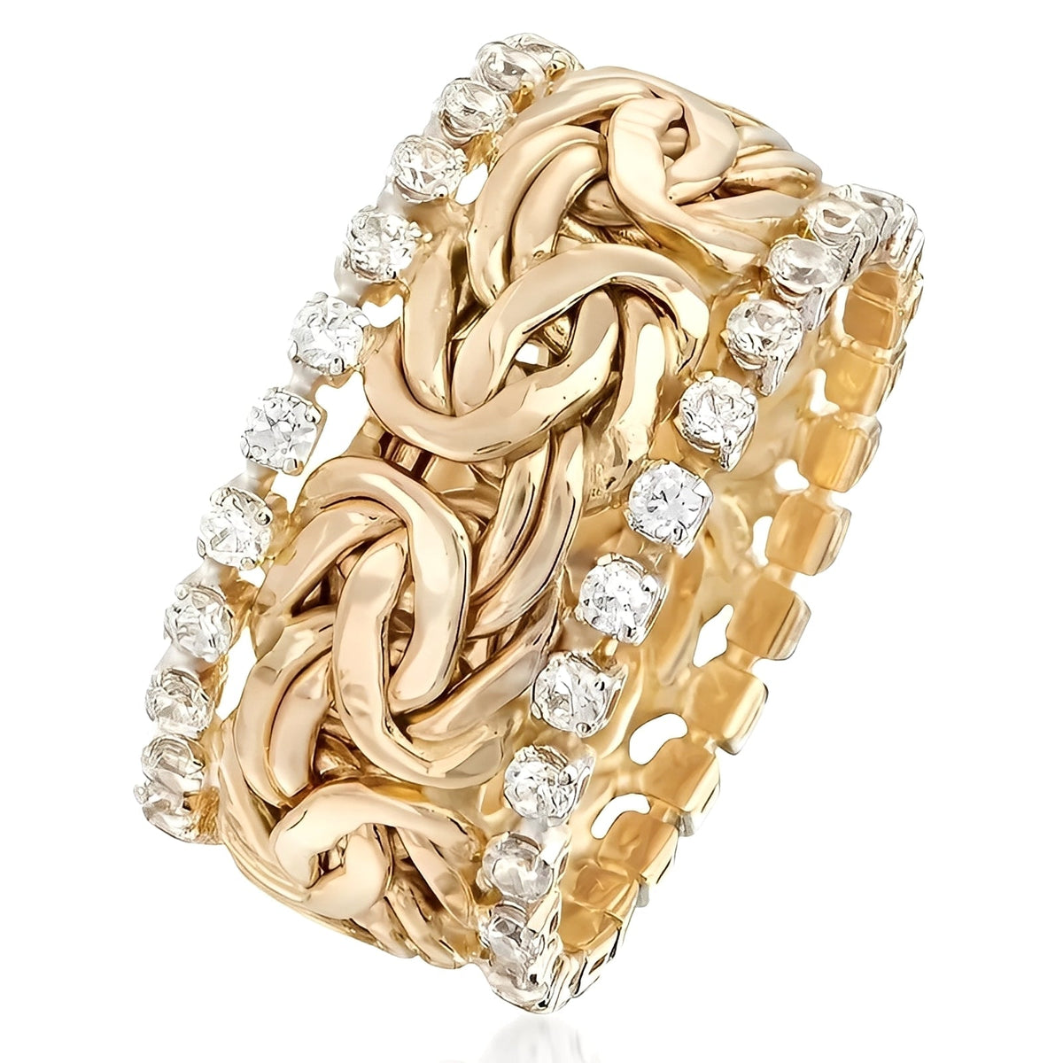 Lydia – Bijou en or tressé avec zircon