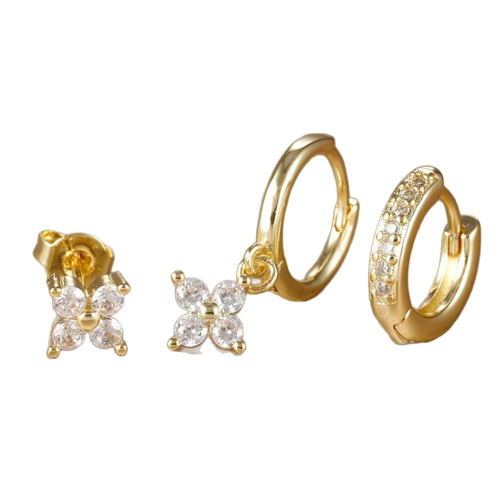 Mariana – Ensemble de trois boucles d'oreilles avec zirconias