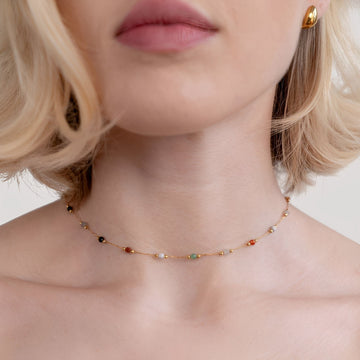 Malou – Collier de maillons colorés avec perles