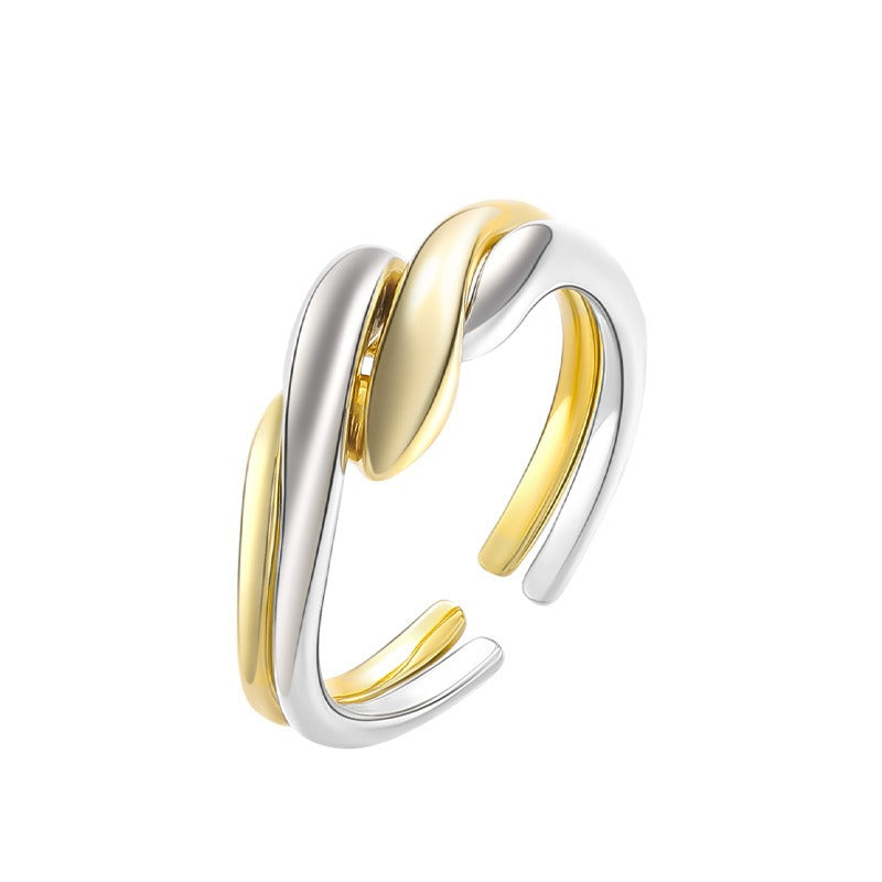 Elaine – Bague S925 en argent avec vague d'eau irrégulière