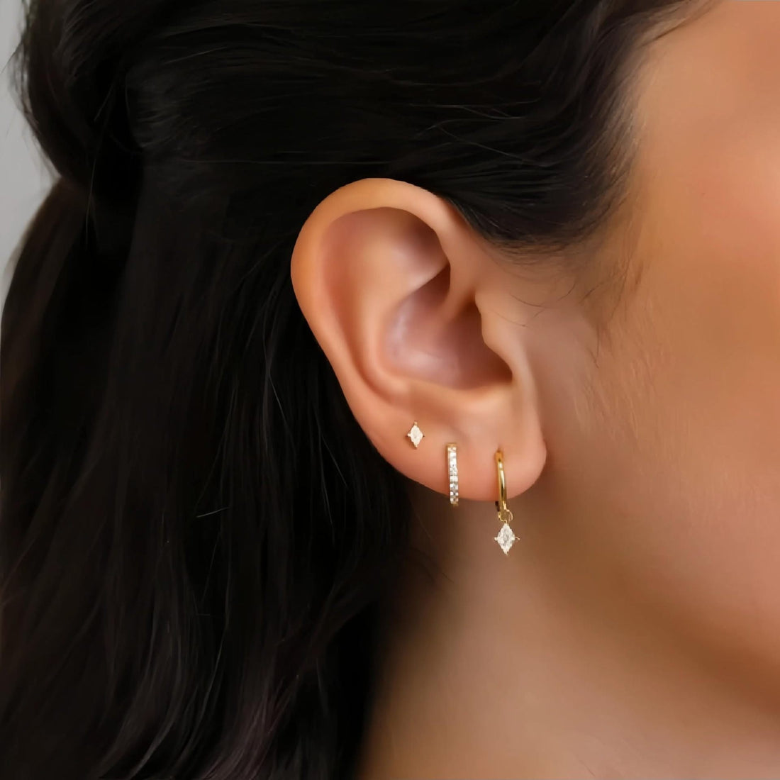 Azaria – Ensemble de boucles d'oreilles avec pendentif