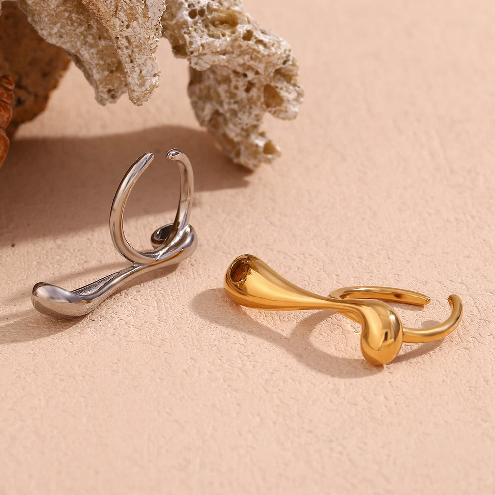Holly – Bague Ouverte de Goutte d'Eau Irrégulière