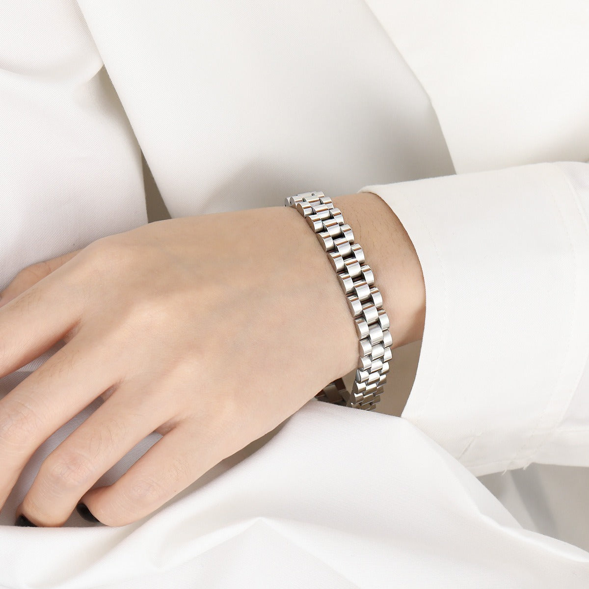 Bianca – Bracelet en chaîne cubaine style montre