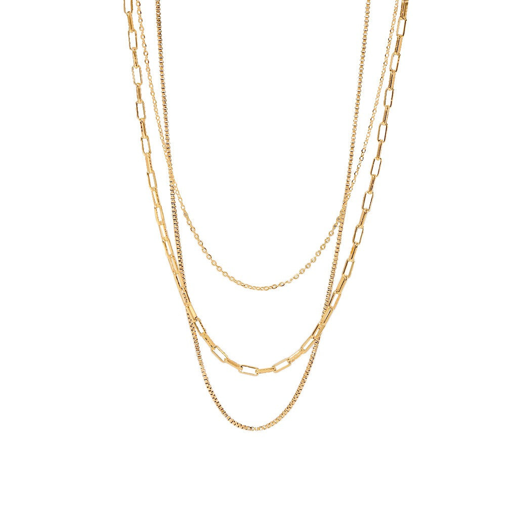 Lena – Collier plaqué or à 3 rangs