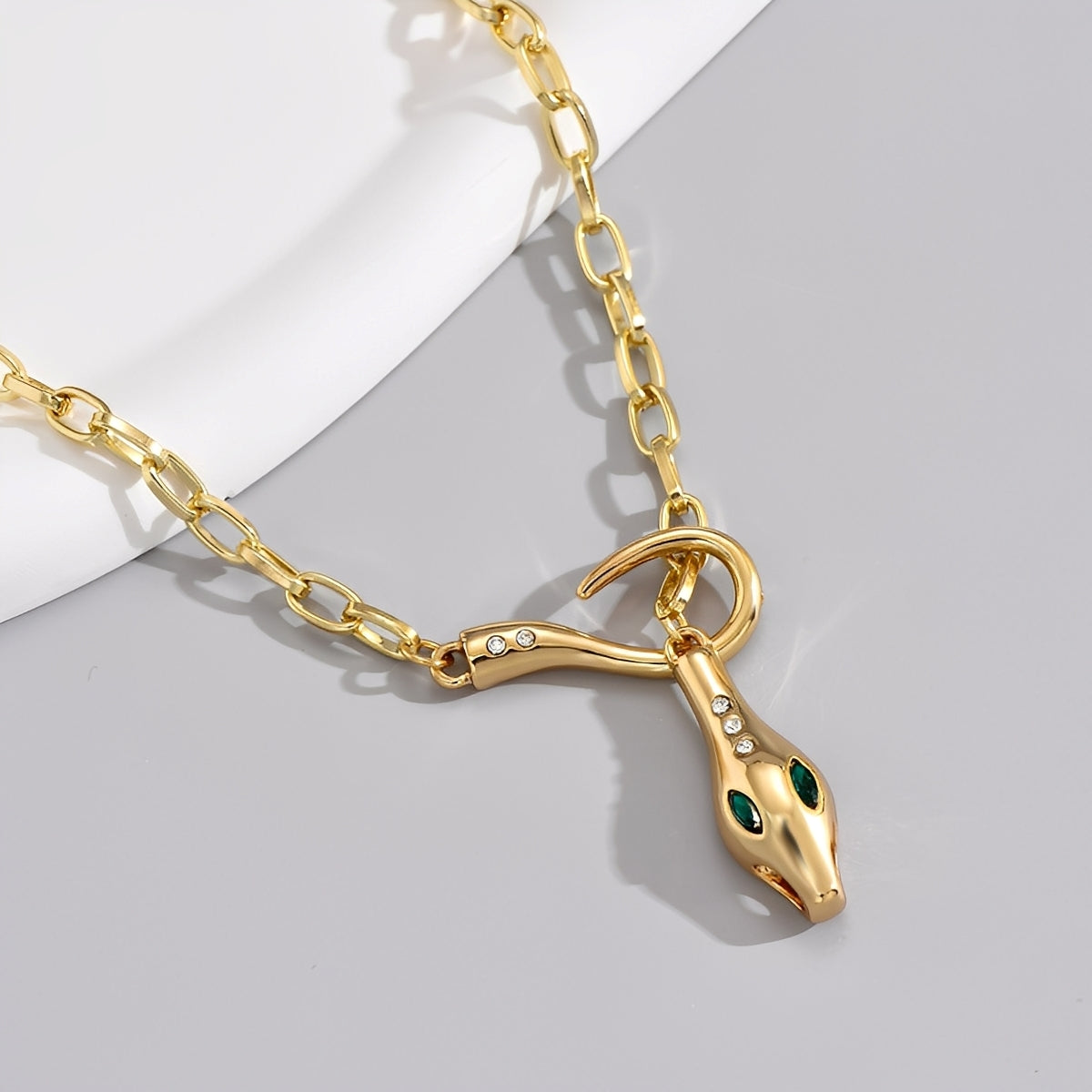 Celia – Collier en chaîne serpent avec strass