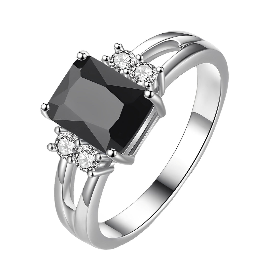 Ravenna – Bague vintage noire brillante