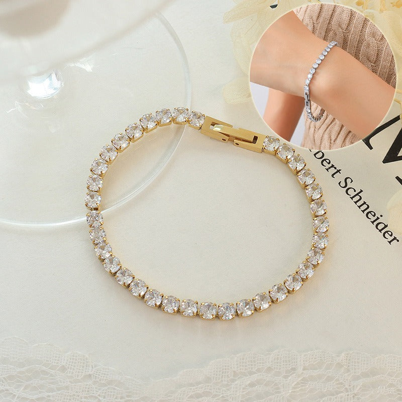 Zirea – Bracelet en chaîne serti de zirconias