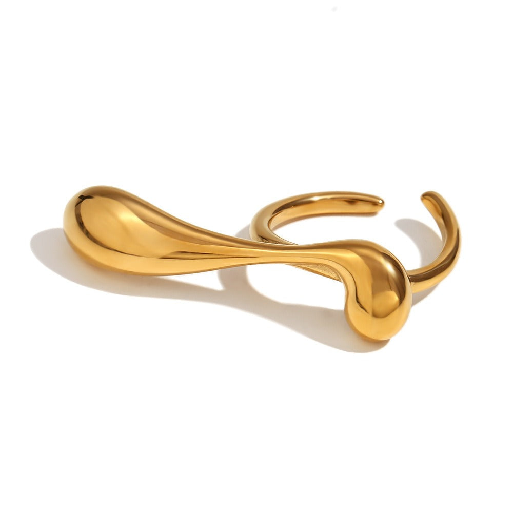 Holly – Bague Ouverte de Goutte d'Eau Irrégulière