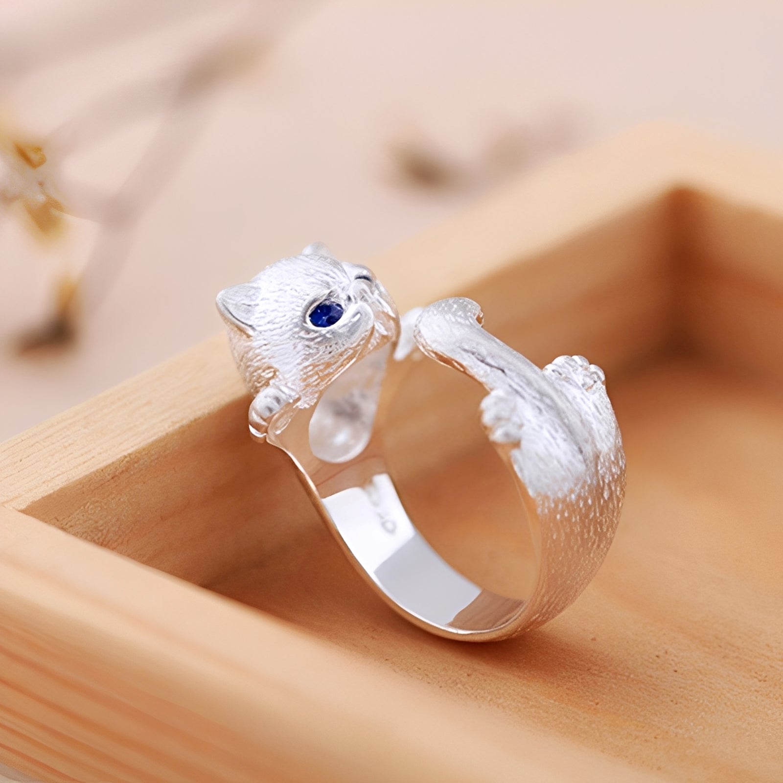 Louna – Bague de chat fine en argent 925