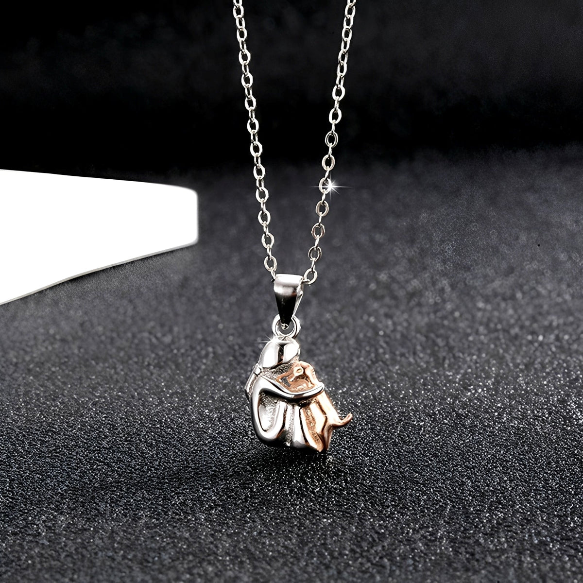 Neko – Collier avec pendentif d'étreinte entre chien et maître