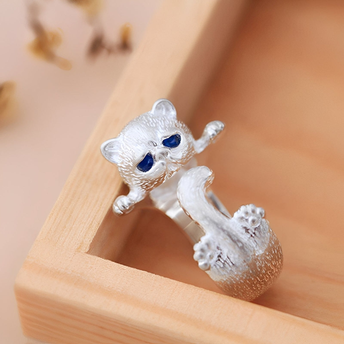 Louna – Bague de chat fine en argent 925