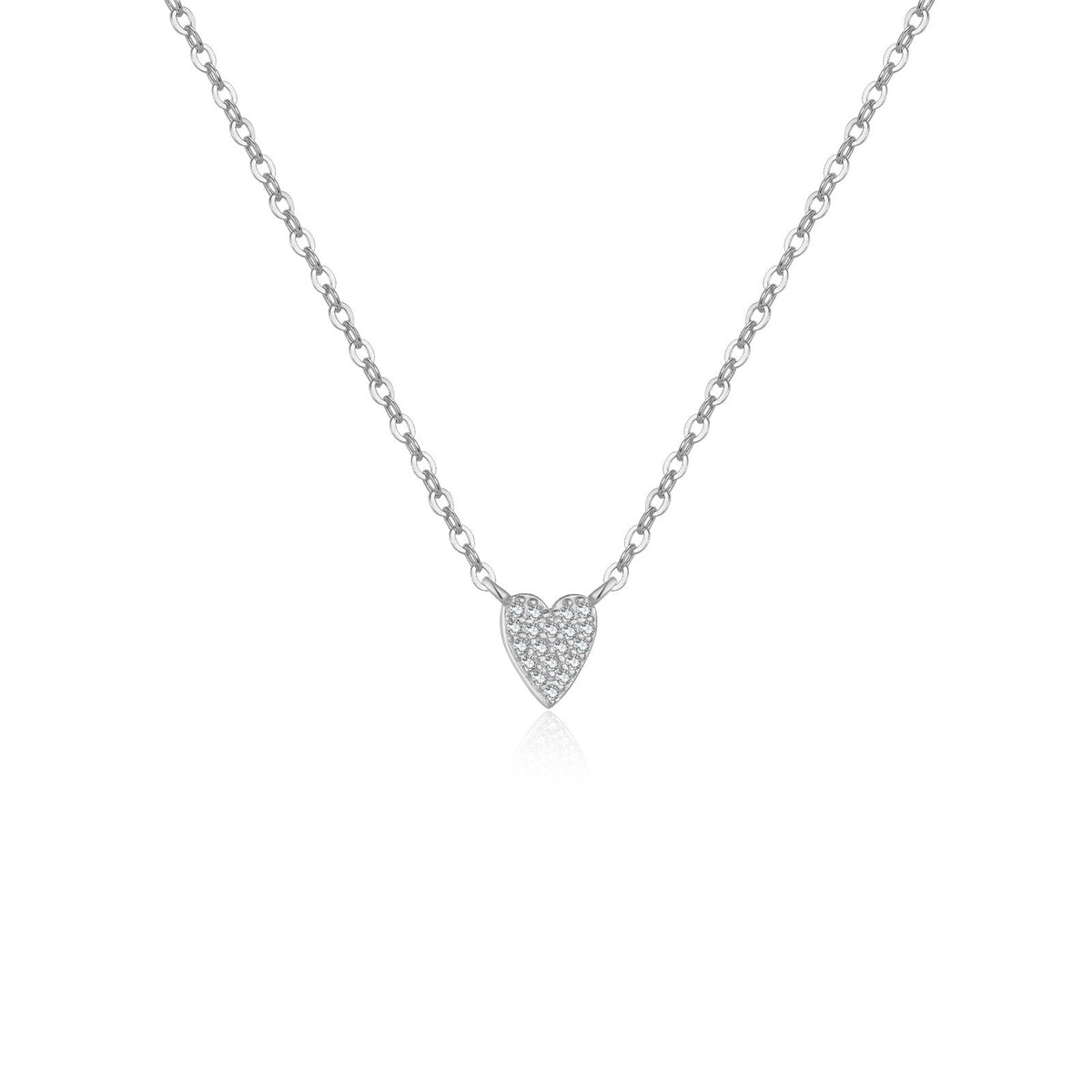Juliet – Collier en cœur en argent sterling 925 avec diamant