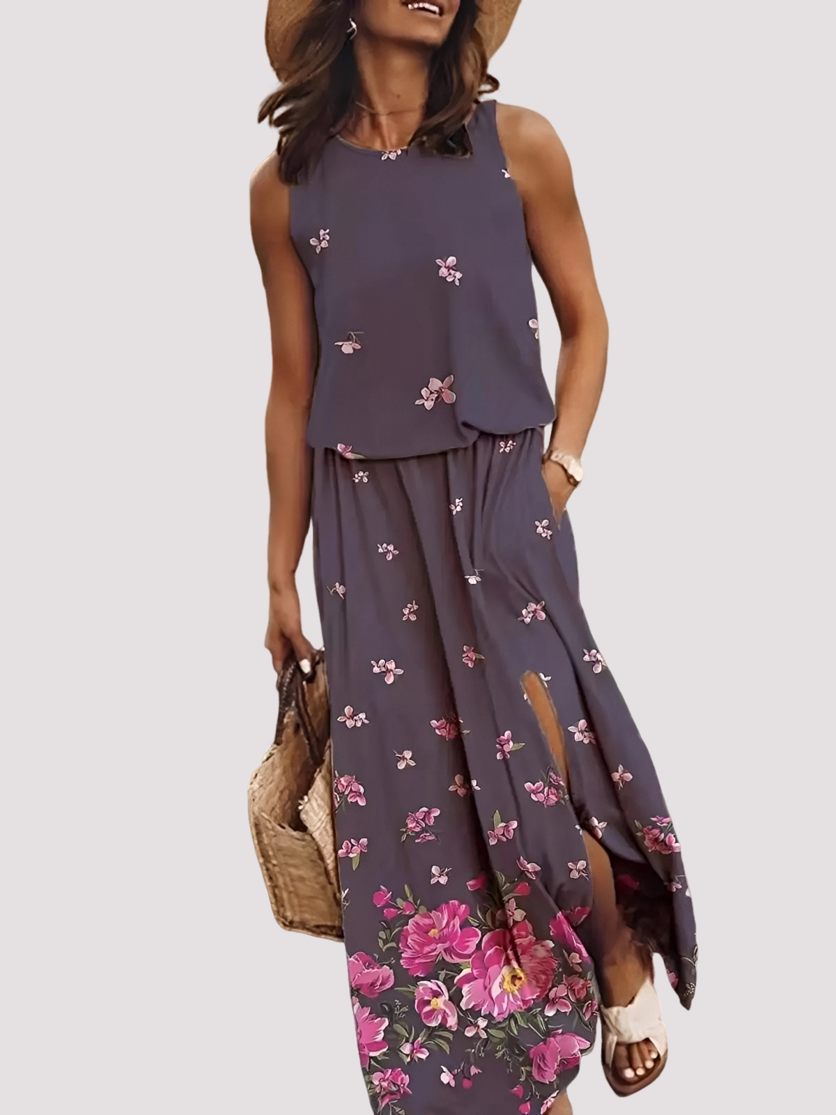 Halle - Élégante robe longue sans manches pour femmes