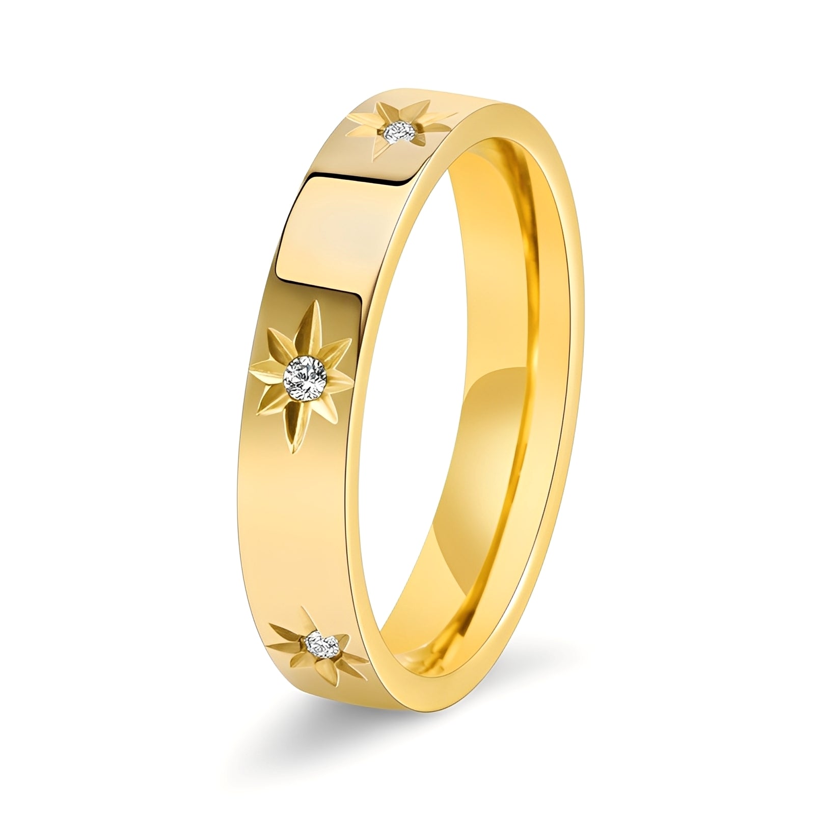 Nova – Bague dorée avec étoiles brillantes