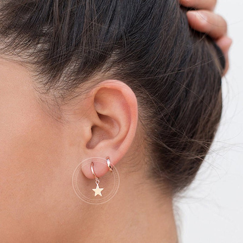 Stellia – Boucles d'oreilles étoile à cinq branches en or