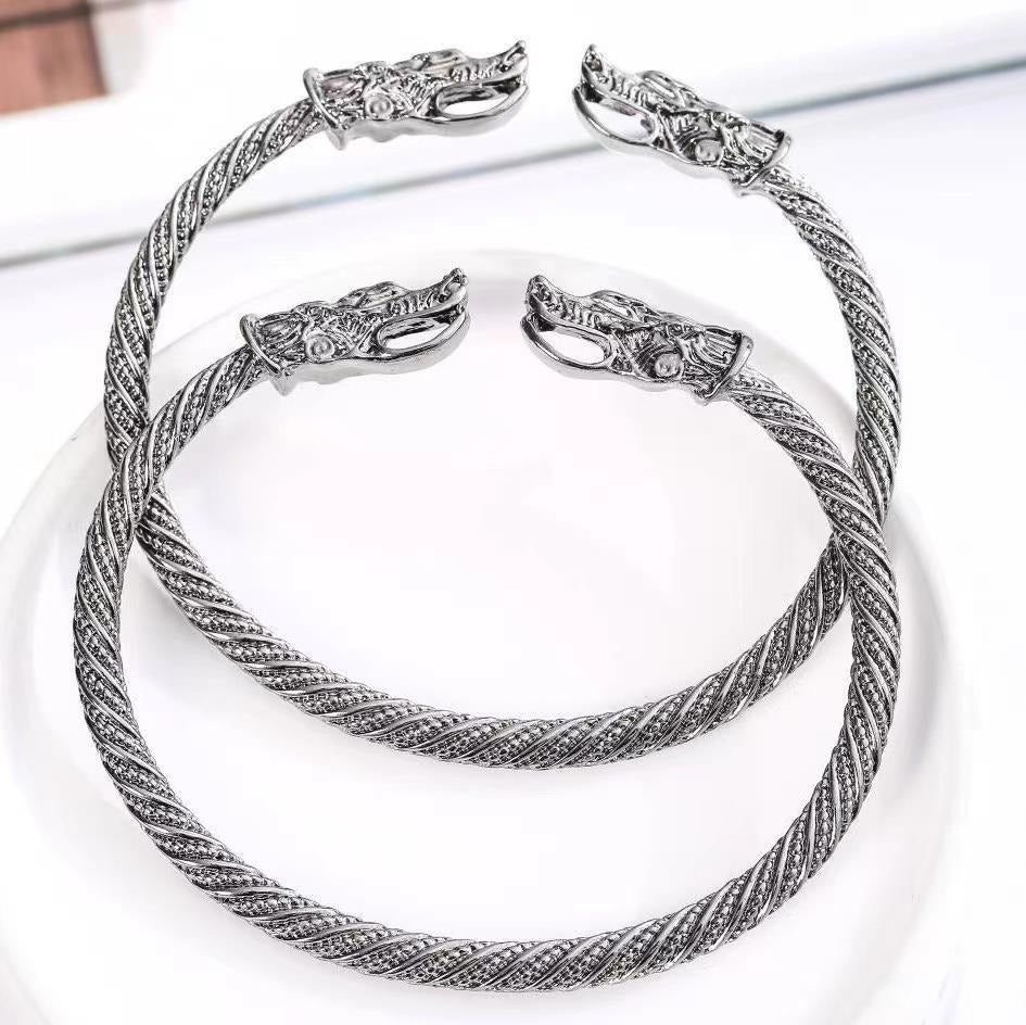 Ragnar – Bracelet viking au look argent ancien pour hommes