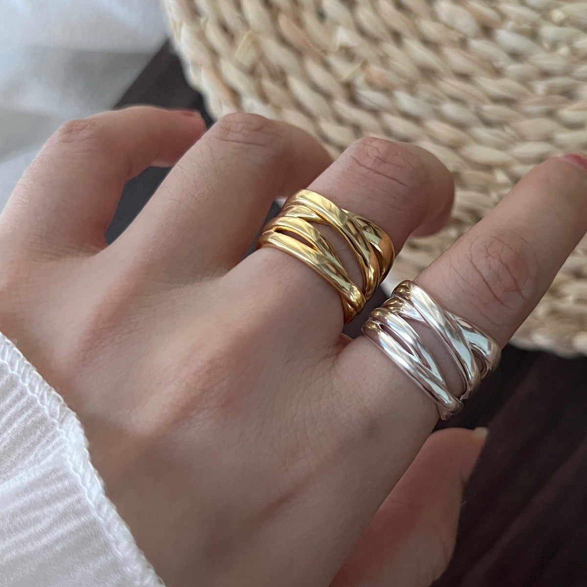 Riley – Bague géométrique Amour romantique