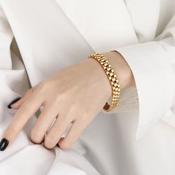 Bianca – Bracelet en chaîne cubaine style montre