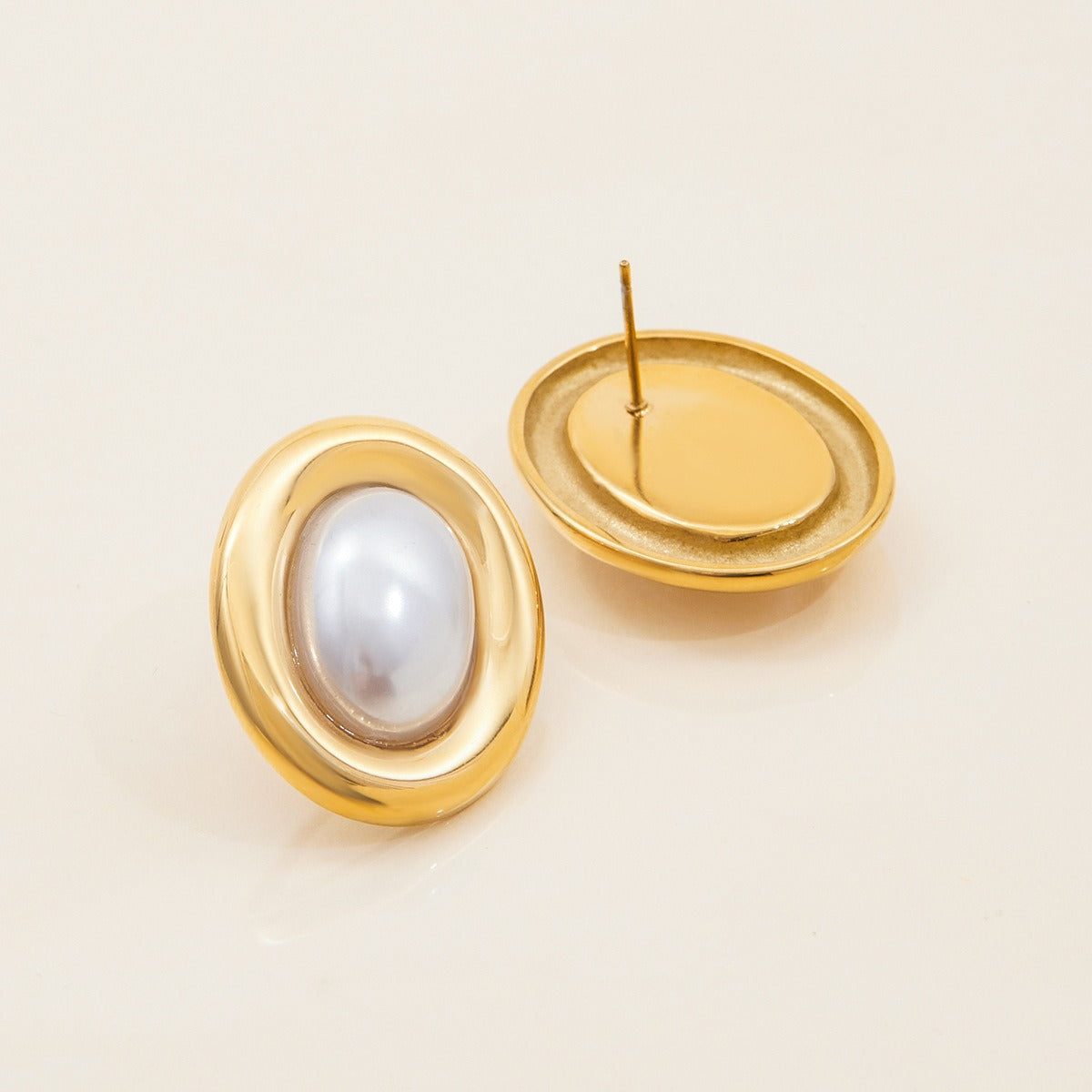 Colette – Boucles d'oreilles vintage en perles en acier inoxydable