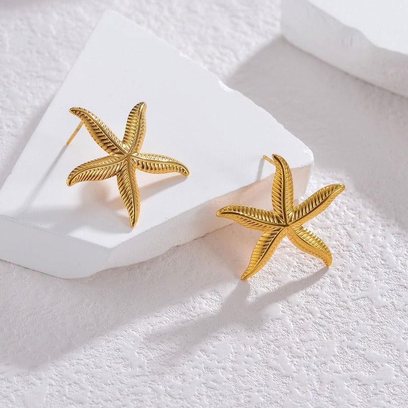 Pien – Boucles d'oreilles étoile de mer dorées