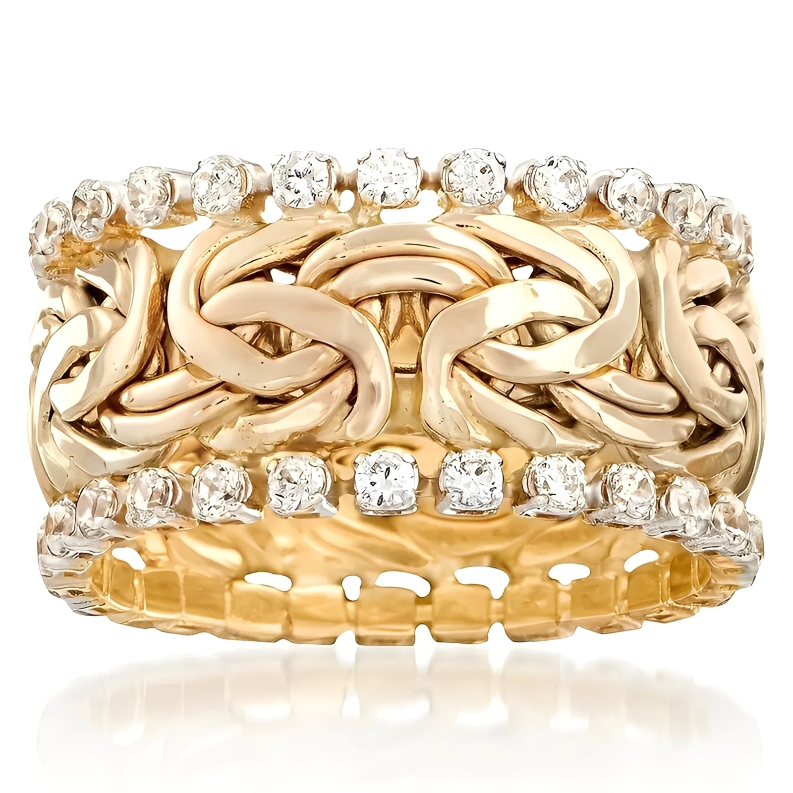Lydia – Bijou en or tressé avec zircon