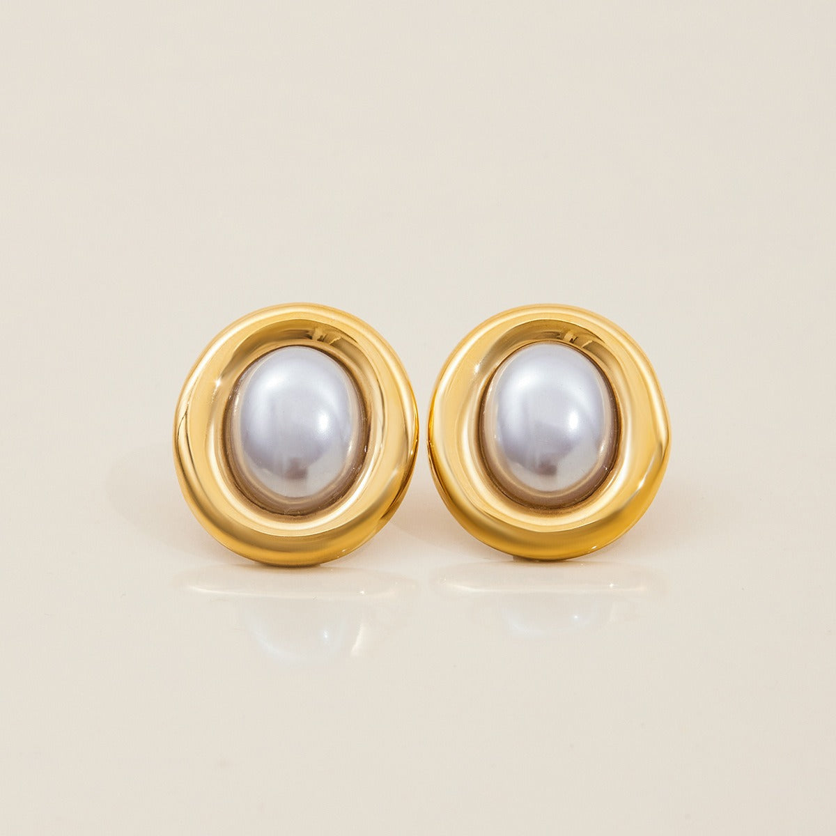 Colette – Boucles d'oreilles vintage en perles en acier inoxydable