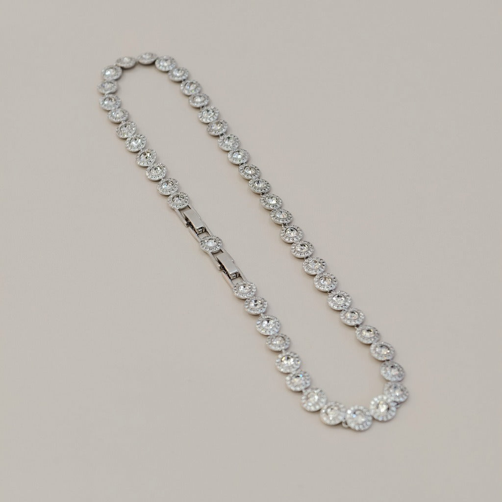 Victoria – Collier et bracelet avec bouton rond brillant