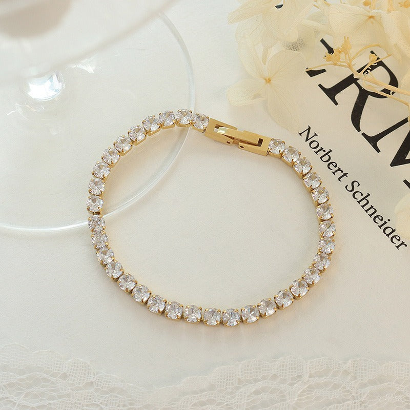 Zirea – Bracelet en chaîne serti de zirconias