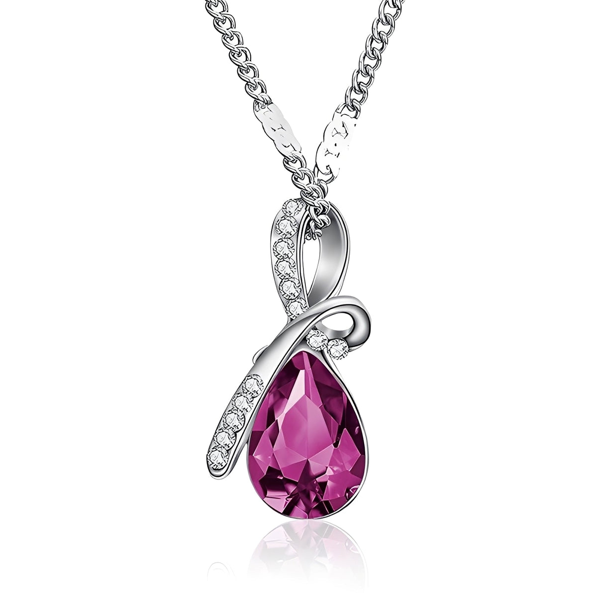 Pilar – Collier en cristal brillant en or blanc