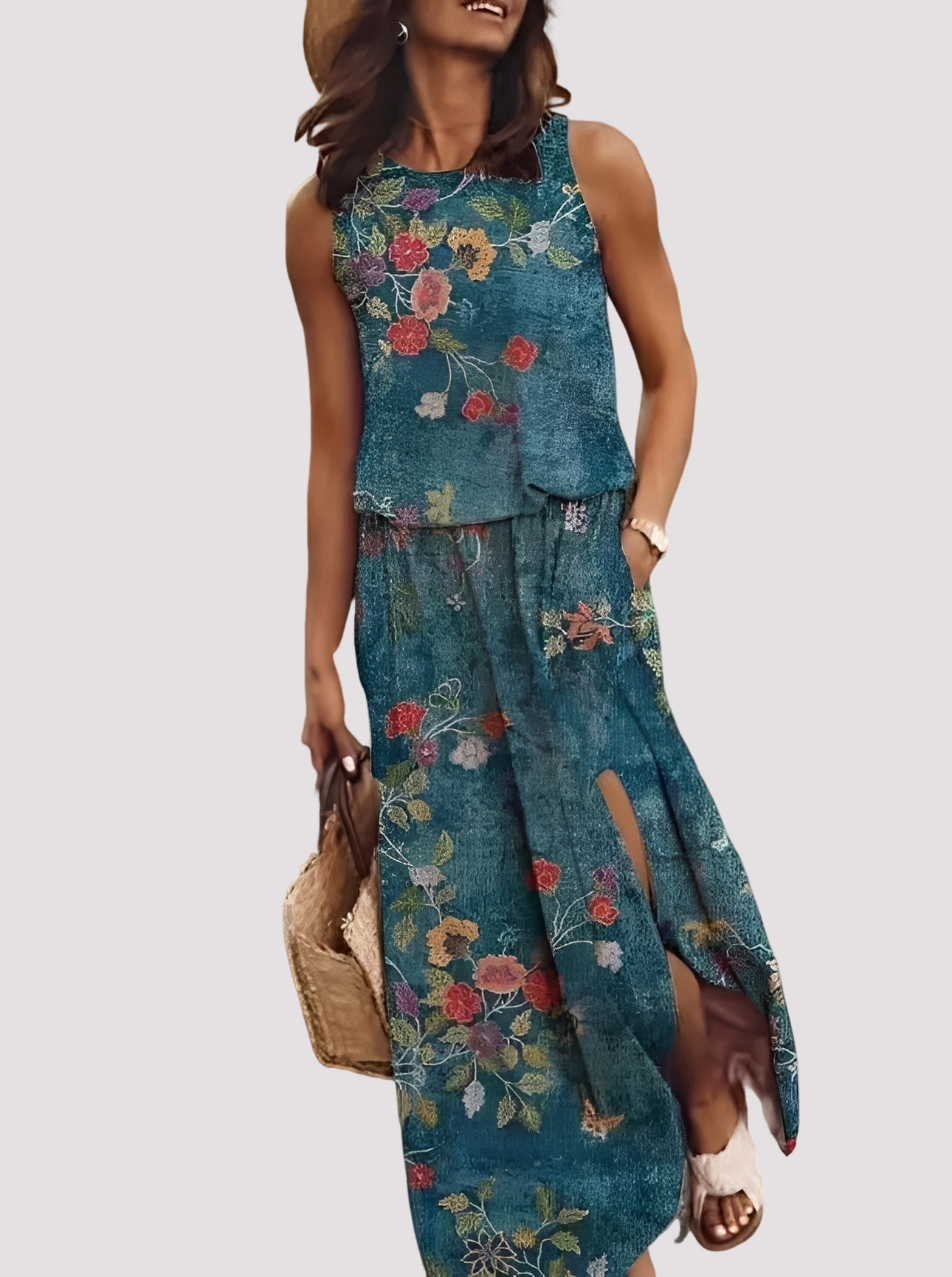Halle - Élégante robe longue sans manches pour femmes