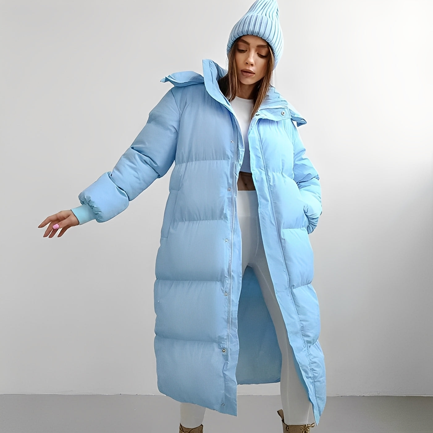 Jacquelyn - Veste longue stylée avec capuche pour femmes