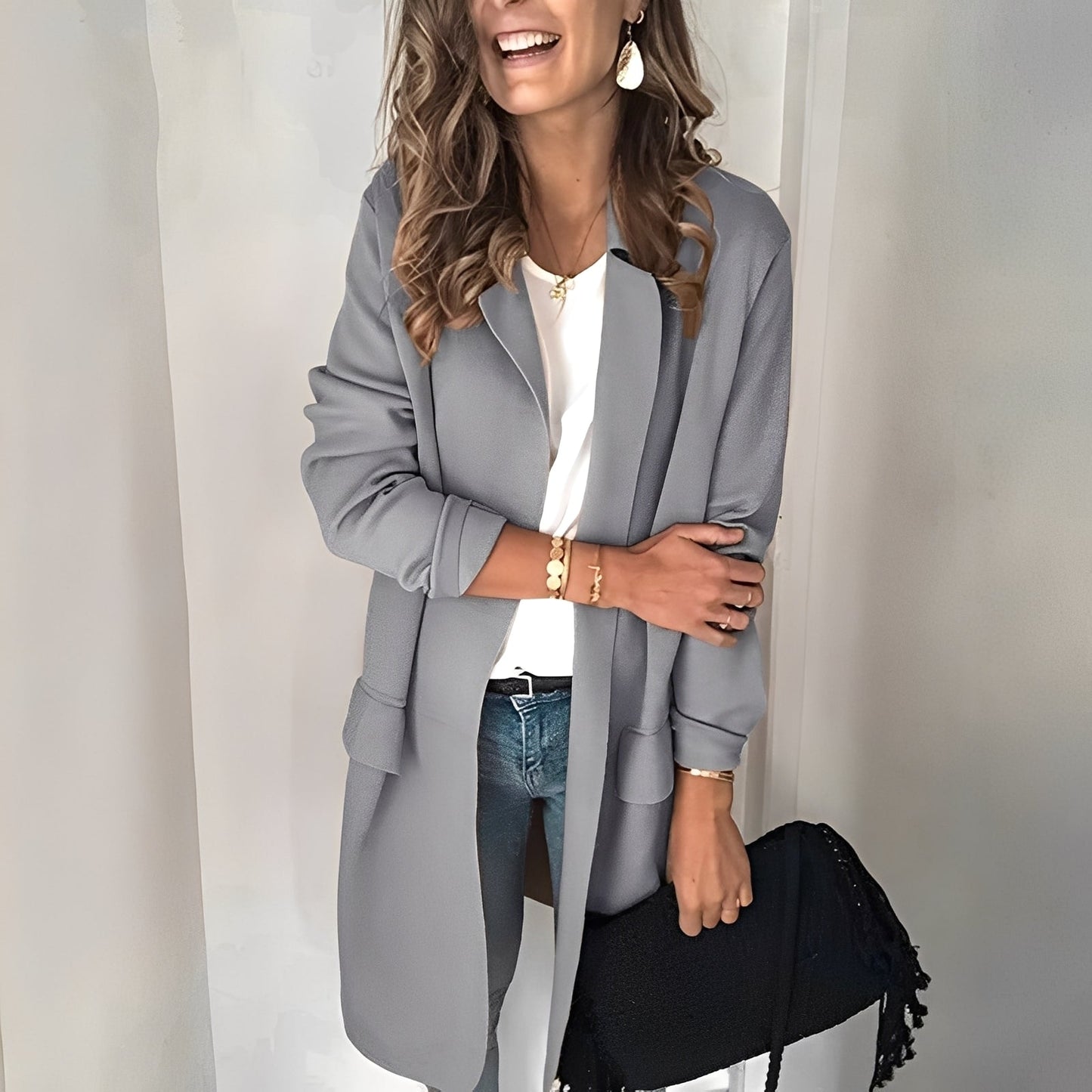 Georgina - Blazer long pour femme, chic et raffiné