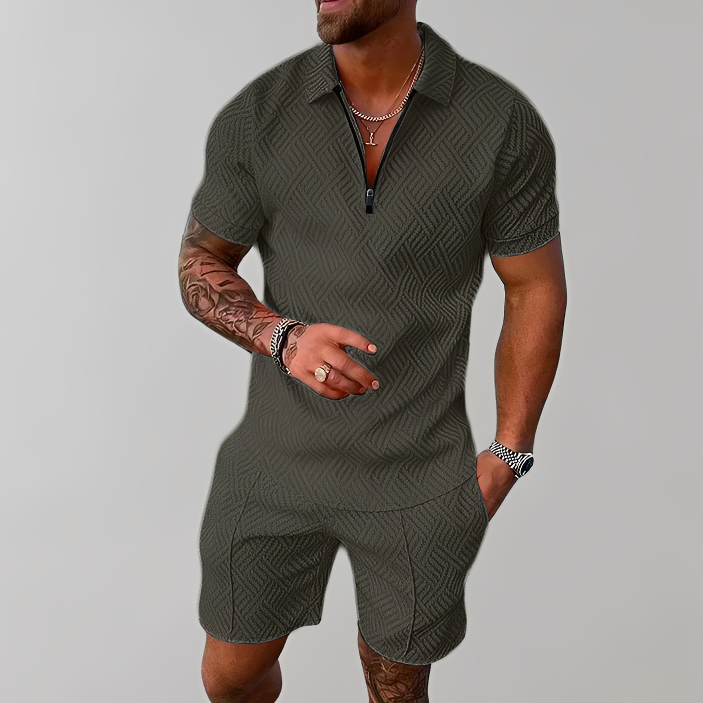 Edwin - Ensemble élégant de polo et short pour hommes