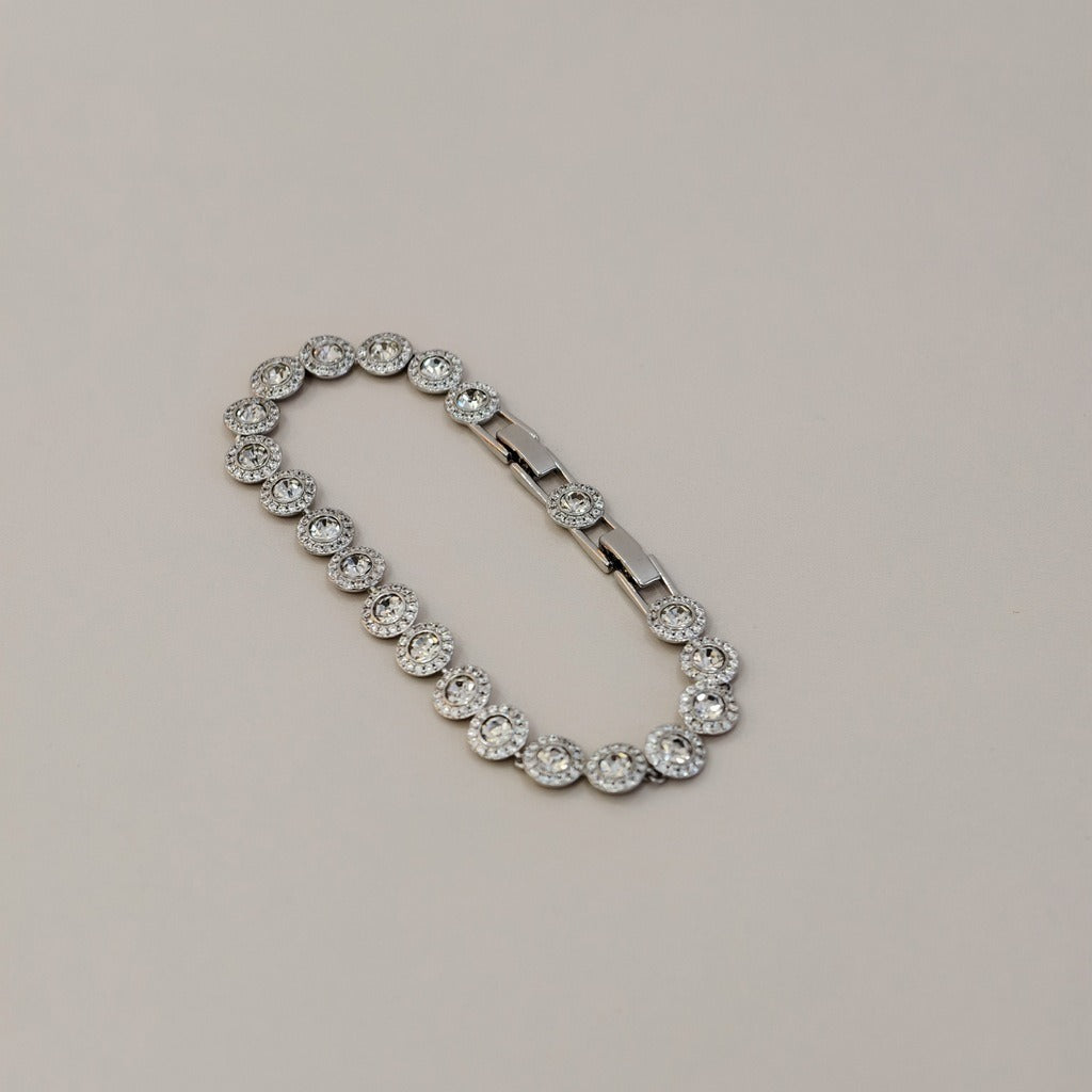 Victoria – Collier et bracelet avec bouton rond brillant