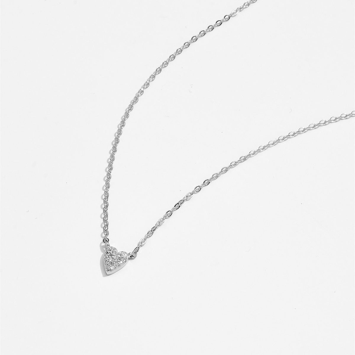Juliet – Collier en cœur en argent sterling 925 avec diamant
