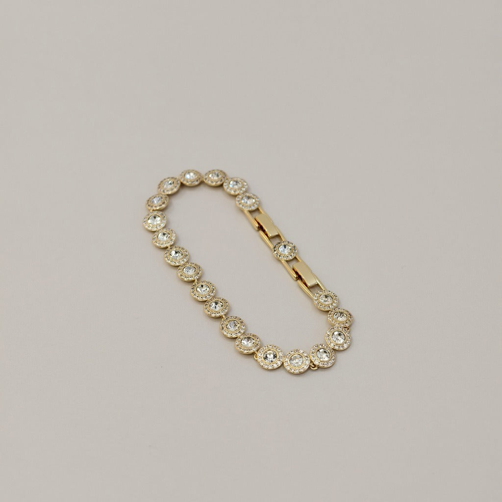 Victoria – Collier et bracelet avec bouton rond brillant