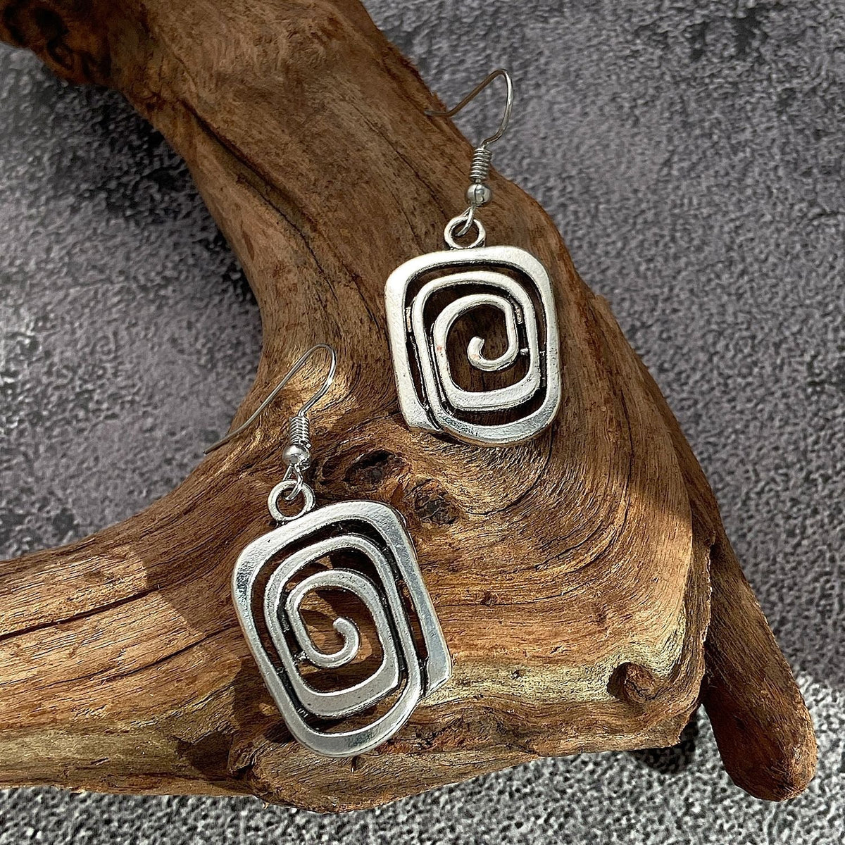 Eva – Boucles d'oreilles spirales rétro en argent