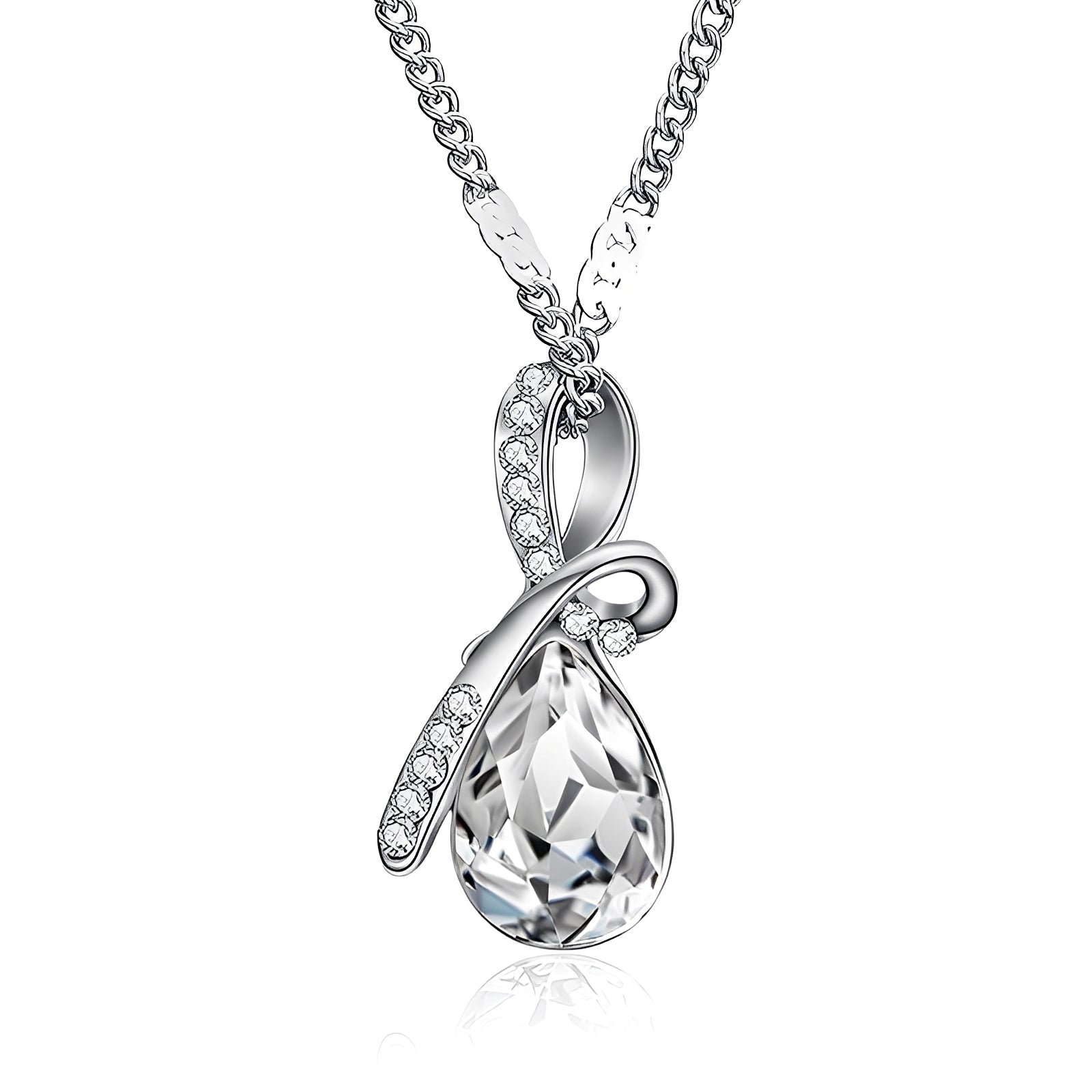 Pilar – Collier en cristal brillant en or blanc