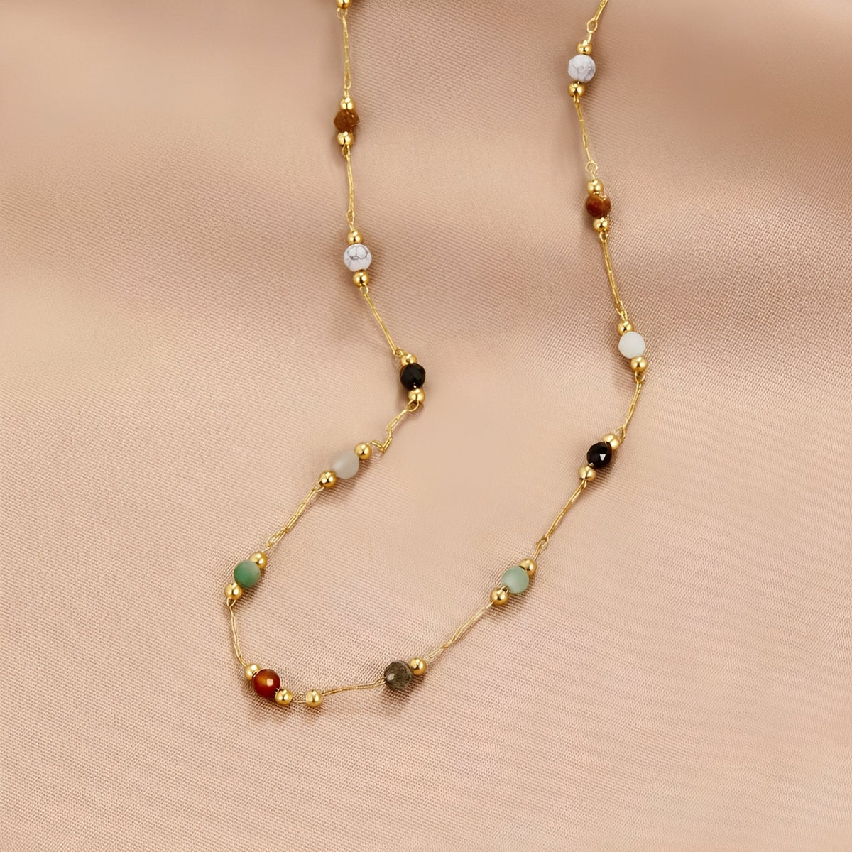 Malou – Collier de maillons colorés avec perles