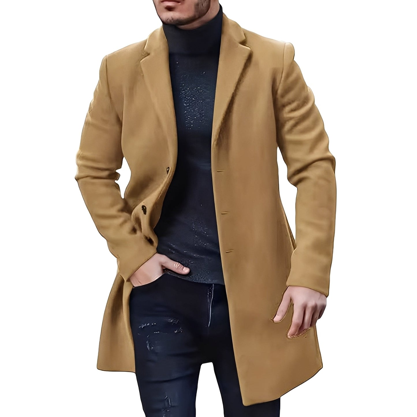 Denis - Veste élégante mi-longue en tweed pour hommes