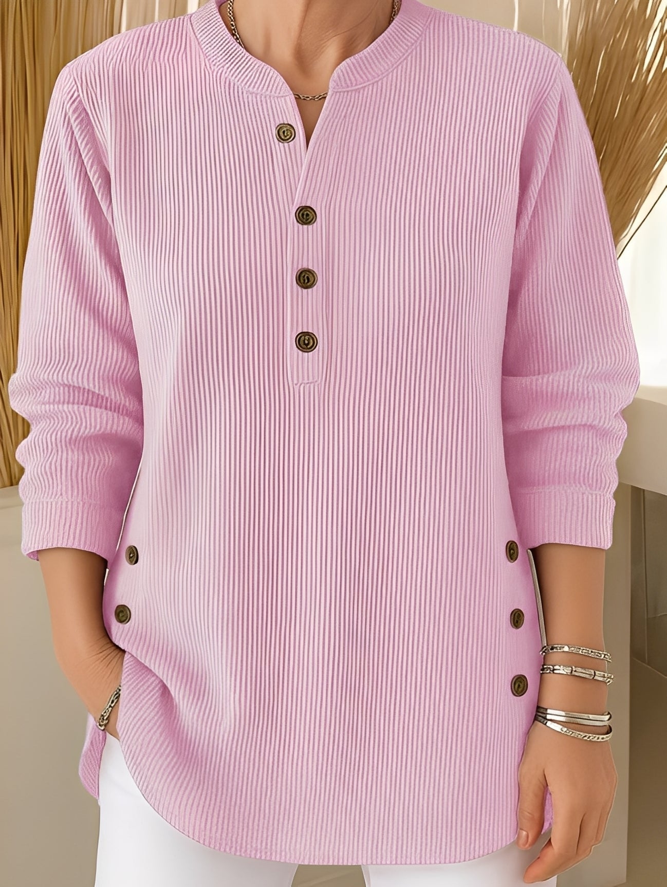 Jocelyn - Casual knitted sweater with buttons for women