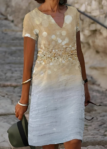 Kristina - Robe fleurie élégante à manches courtes pour femmes