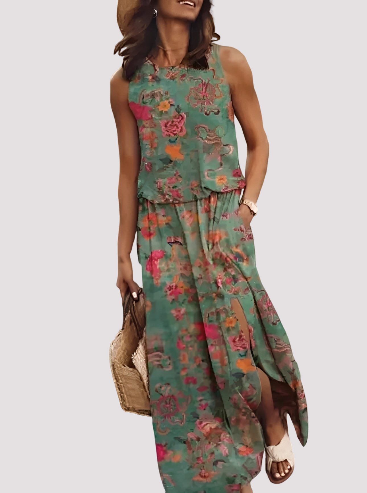 Halle - Élégante robe longue sans manches pour femmes